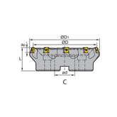 Face milling FME04 Kr: 75° FME04-125/200/250/315-B40/C60/D60-LN15-06/10/12/16 - Makotools Industrial Supply Tools for Metal Cutting